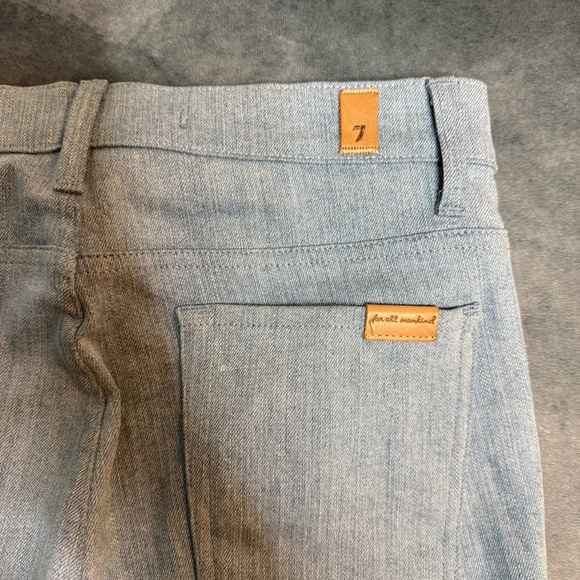 7 For All Mankind Women’s Jeans Sz 30 (Fits 28x29) Distressed Blue Italy - Picture 15 of 16